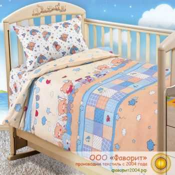 Детское постельное белье в кроватку «Паровозик»